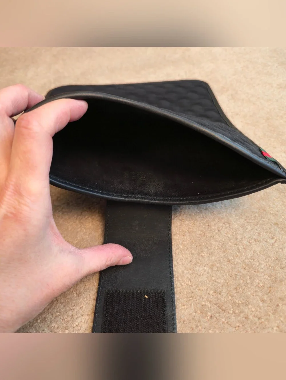 Gucci Tablet Cover Black Fabric and Leather